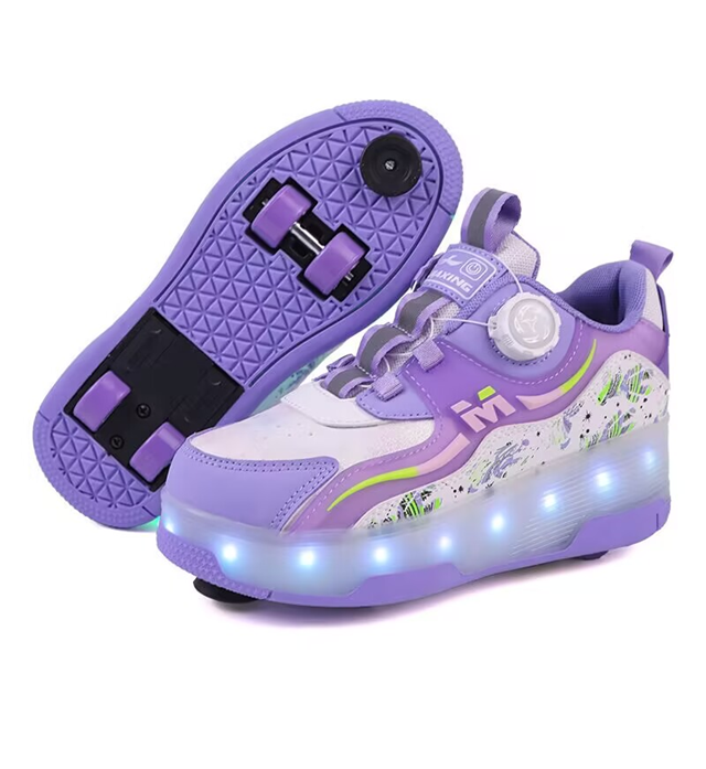 Zapatillas Patines de 04 Ruedas LILA con freno