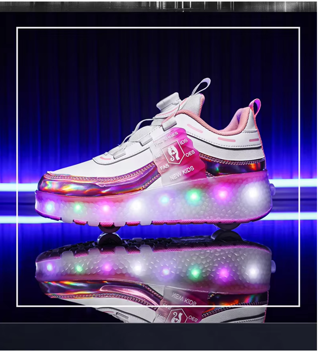 Zapatillas Patines de  ruedas y Luces Led recargables