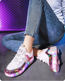 Zapatillas Patines de  ruedas y Luces Led recargables