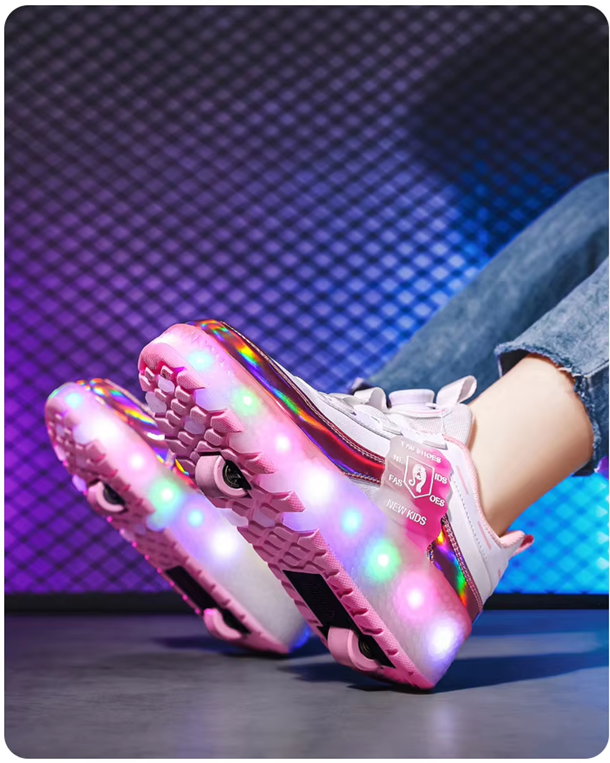 Zapatillas Patines de  ruedas y Luces Led recargables