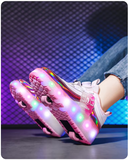 Zapatillas Patines de  ruedas y Luces Led recargables
