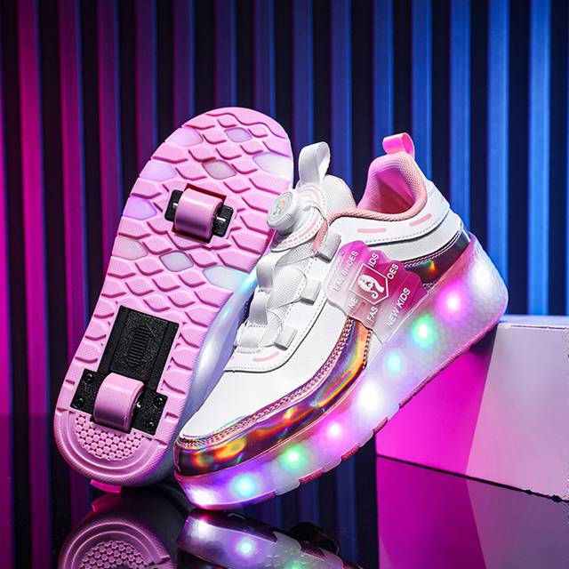 Zapatillas Patines de  ruedas y Luces Led recargables