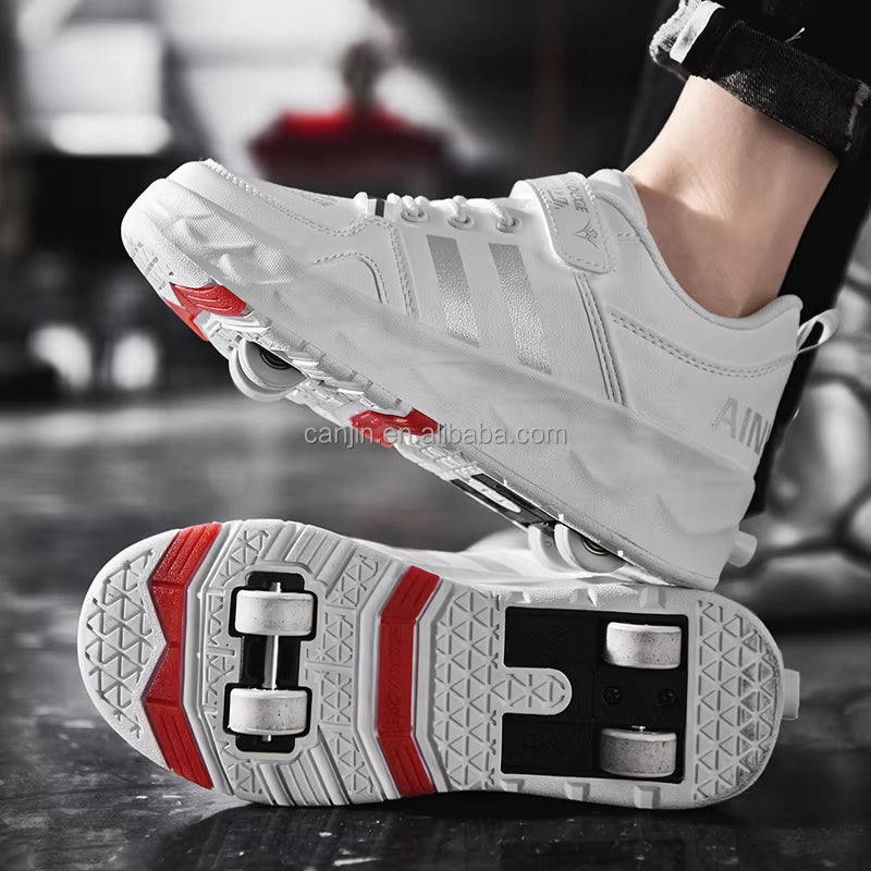 ZAPATILLAS PATINES BLANCAS CON LINEAS
