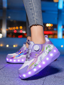 Zapatillas Patines de 04 Ruedas LILA con freno