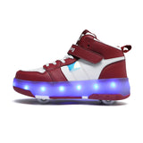 Zapatillas Patines de 04 ruedas desmontables con luces Led recargabes