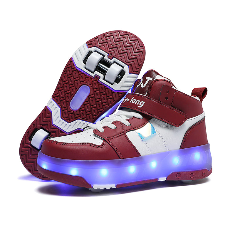 Zapatillas Patines de 04 ruedas desmontables con luces Led recargabes