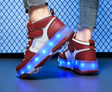 Zapatillas Patines de 04 ruedas desmontables con luces Led recargabes